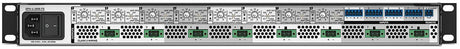 Extron XPA U 2008 FX delivers 200 watts per channel into 8Ω, 4Ω, 70V, and 100V loads—ideal for multi-zone commercial AV systems needing high-efficiency audio amplification.