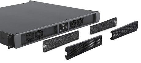 Extron XPA U 4004 FX is an ENERGY STAR® qualified, four-channel amplifier delivering 400 watts per channel into 8Ω, 4Ω, 70V, and 100V loads—ideal for high-power, multi-zone commercial AV installations.