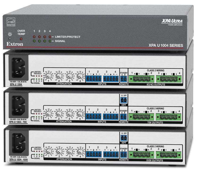 Extron XPA U 1004 Four Channel Low and High Impedance Amplifiers 100 W ...
