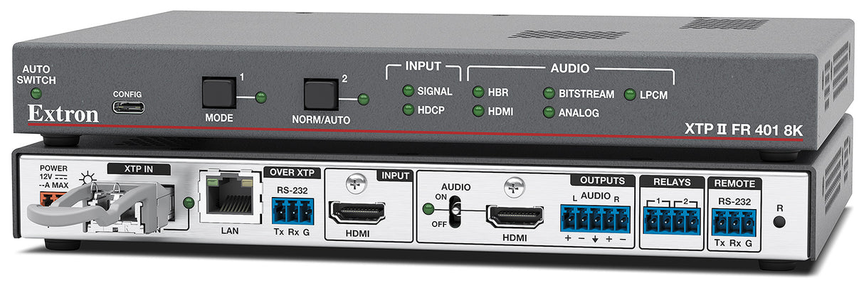 Extron XTP II FR 401 8K SM – 8K Fiber Optic Receiver with Local HDMI Input, Singlemode 60-1527-22