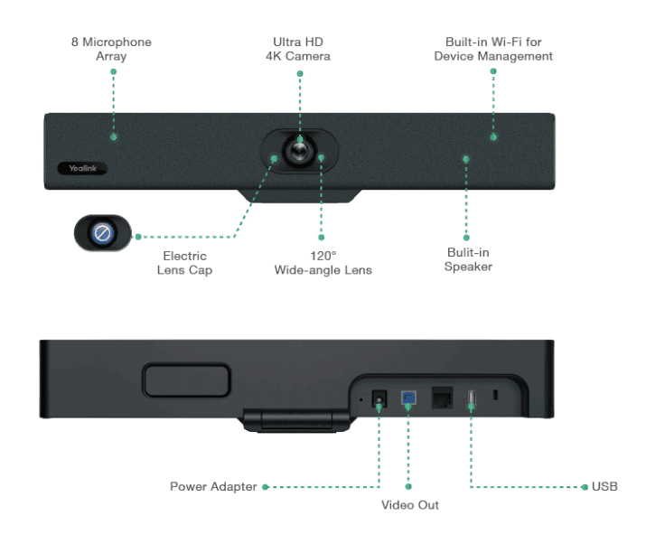 Yealink UVC34 All-in-One USB Video Bar for Small Rooms - Creation Networks