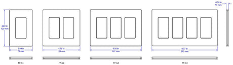 Crestron FP-G3-LAT-T – Decorator Style Faceplate, 3-Gang, Latte Textured Wall Boxes Crestron