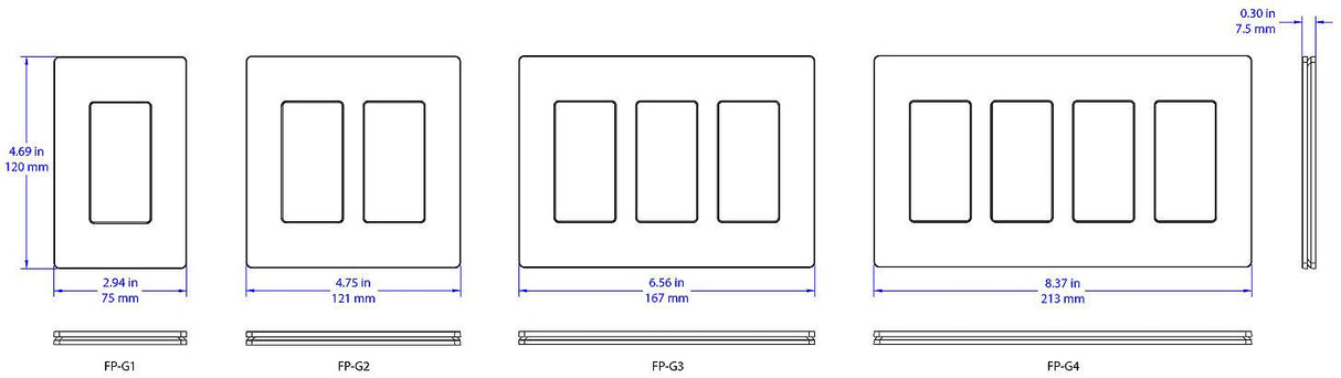 Crestron FP-G2-W-S – Decorator Style Faceplate, 2-Gang, White Smooth Wall Boxes Crestron