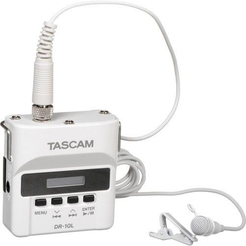 Tascam DR-10LW Micro Portable Audio Recorder with Lavalier Microphone (White) - Creation Networks