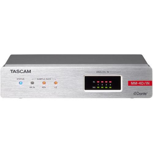 Tascam MM-4D/IN-E 4-Channel Mic/Line Input Dante Converter with Built-In DSP Mixer - Creation Networks