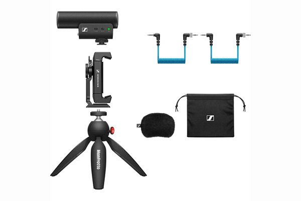 Sennheiser MKE 400 On-camera Shotgun Microphone with Smartphone Clamp and Tripod Stand - Creation Networks