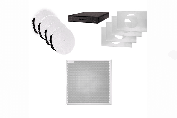 Shure 920Q W-V ECOSYSTEM BUNDLE 920Q: (1) MXA920W-S, (1) P300-IMX, (4) MXN5W-C + Tile Bridge - Creation Networks