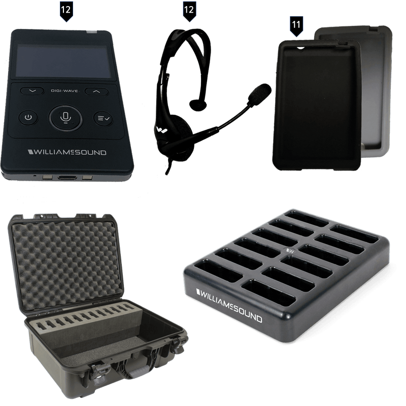 Williams Sound DWS TGS VIP 12 400 Digi-Wave 400 Series Tour Guide System - Creation Networks
