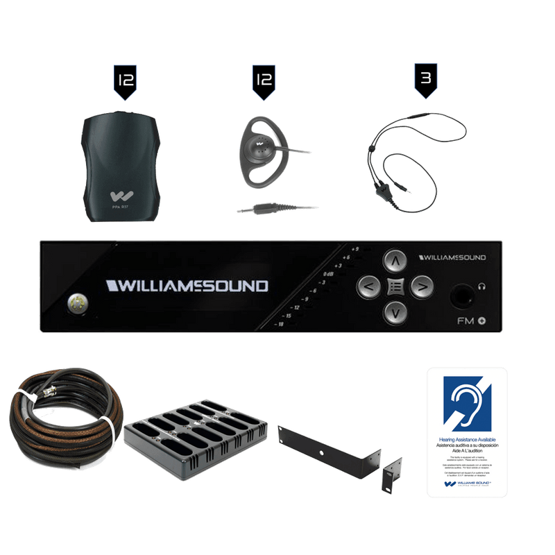 Williams Sound FM 557-12 PRO FM+ PRO System Package (12 R37 receivers) - Creation Networks