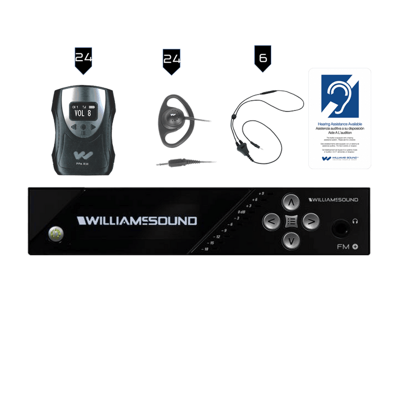 Williams Sound FM 558-24 FM+ System Package (24 R38 receivers) - Creation Networks