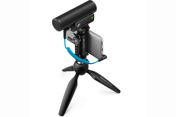 Sennheiser MKE 400 On-camera Shotgun Microphone with Smartphone Clamp and Tripod Stand - Creation Networks