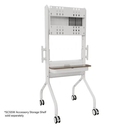 Chief LSCUW Voyager Large Manual Height Adjustable AV Cart - For 50-75" LCD Displays - White - Creation Networks