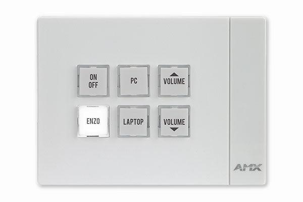 AMX MKP-106L-WH Massio Keypad 6-button landscape WHITE - Creation Networks