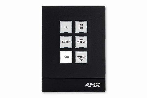 AMX MKP-106P-BL Massio Keypad 6-button portrait (Black) - FG5793-06P-BL - Creation Networks