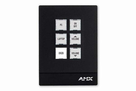 AMX MKP-106P-BL Massio Keypad 6-button portrait (Black) - FG5793-06P-BL - Creation Networks