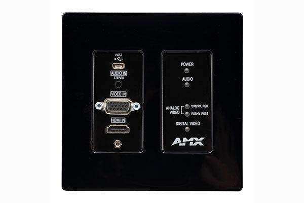 AMX NMX-ENC-N2315-WP-BL N2300 Series 4K UHD Video Over IP Decor Style Wallplate Encoder with KVM, PoE, Black Video Transmitters AMX
