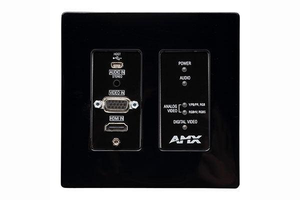AMX NMX-ENC-N2315-WP-BL N2300 Series 4K UHD Video Over IP Decor Style Wallplate Encoder with KVM, PoE, Black - Creation Networks