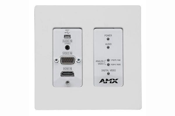 AMX NMX-ENC-N2315-WP-WH N2300 Series 4K UHD Video Over IP Decor Style Wallplate Encoder with KVM, PoE, White - Creation Networks