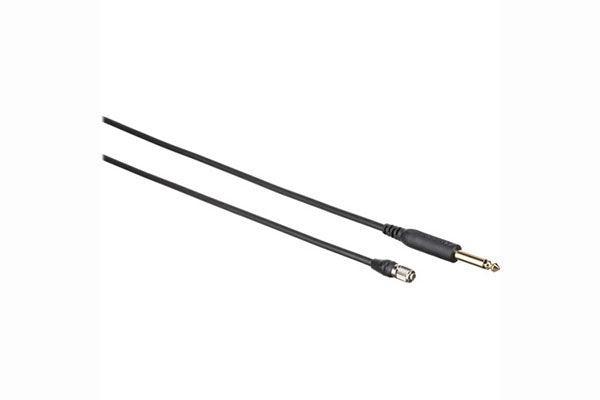 Audio-Technica AT-GCH Hi-Z instrument/guitar cable with 1/4" phone plug, terminated with cH-style screw-down 4-pin connector for use with cH-style body-pack transmitter - Creation Networks