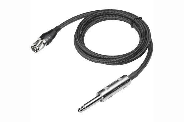 Audio-Technica AT-GCH PRO Professional Hi-Z instrument/guitar cable with 1/4" phone plug, terminated with cH-style screw-down 4-pin connector for use with cH-style body-pack transmitter - Creation Networks