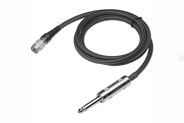 Audio-Technica AT-GCW PRO Professional instrument input cable with 1/4" phone plug, 36" long, terminated with locking 4-pin HRS-type connector for Audio-Technica wireless systems using UniPak transmitters - Creation Networks