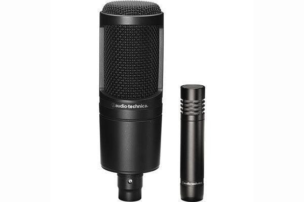 Audio-Technica AT2041SP 20 Series Studio Pack; AT2020 & AT2021 cardioid condenser microphones with stand mount, stand clamp and protective pouches - Creation Networks