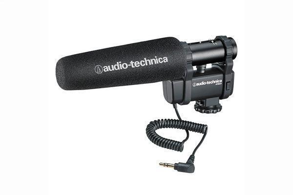 Audio-Technica AT8024 Selectable mono or mid-side stereo microphone with integrated camera shoe mount, three position input pad and red/green led power indicator. - Creation Networks