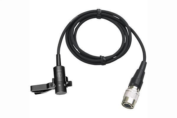 Audio-Technica AT831CW Cardioid condenser lavalier microphone with 55" cable terminated with locking 4-pin HRS-type connector for Audio-Technica wireless systems using UniPak transmitters - Creation Networks