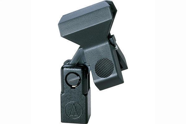Audio-Technica AT8407 Microphone stand clamp with spring clip fits most tapered and cylindrical microphones - Creation Networks