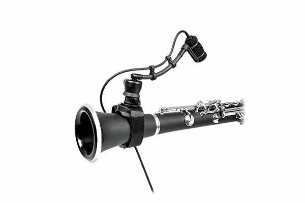 Audio-Technica ATM350W Cardioid condenser instrument microphone with universal clip-on mounting system, 5" gooseneck, AT8491W woodwind mount - Creation Networks