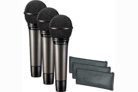 Audio-Technica ATM510PK Vocal Pack includes: three ATM510 cardioid dynamic microphones, three zippered pouches and mic clamps - Creation Networks