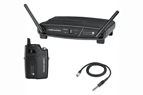 Audio-Technica ATW-1101/L System 10 Digital Wireless System includes: ATW-R1100 receiver and ATW-T1001 UniPak transmitter with MT830cW lavalier microphone, 2.4 GHz - Creation Networks