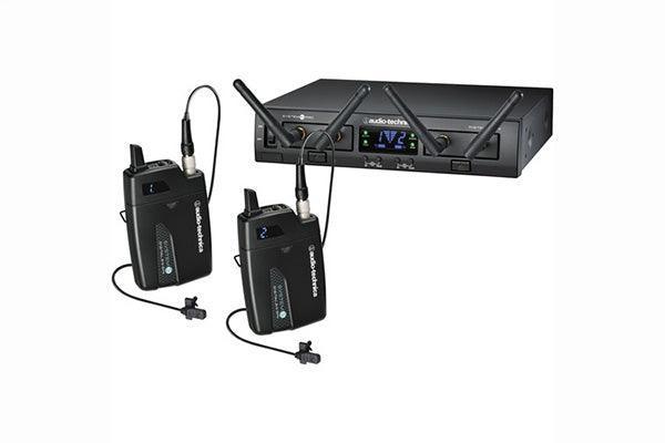 Audio-Technica ATW-1311/L System 10 PRO Digital Wireless System includes: ATW-RC13 rack-mount receiver chassis, ATW-RU13 receiver unit, aTW0T1001 x2 Unipak transmitter and MT830cW x2 lavalier microphone - Creation Networks