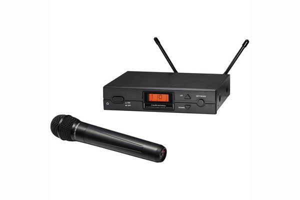 Audio-Technica ATW-2120BI 2000 Series Wireless System includes: ATW- R2100b receiver and ATW-T220a handheld cardioid dynamic microphone/transmitter, 487.125-506.500 MHz (TV 16-20) - Creation Networks