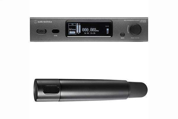 Audio-Technica ATW-3212EE1 3000 Series Wireless System (4th gen) includes: ATW-R3210 receiver and ATW-T3202 handheld transmitter (handle only, capsule sold separately), AT8631 joining plate, 530-590 MHz - Creation Networks