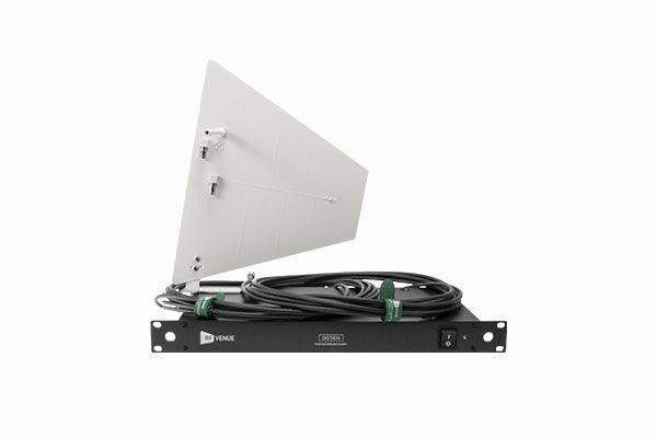 Audio-Technica DFINWDISTRO4 RF Venue 4-Channel Antenna Distributor with White Diversity Fin Antenna and Cables Bundle - Creation Networks