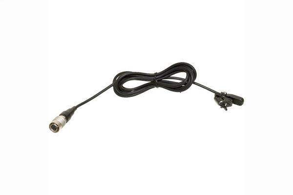 Audio-Technica MT830CW Omnidirectional condenser lavalier microphone with 55" cable terminated with locking 4-pin HRS-type connector for Audio-Technica wireless systems using UniPak transmitters - Creation Networks