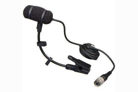 Audio-Technica PRO35CW Cardioid condenser clip-on instrument microphone with 55" cable terminated with locking 4-pin HRS-type connector for Audio-Technica wireless systems using UniPak transmitters - Creation Networks