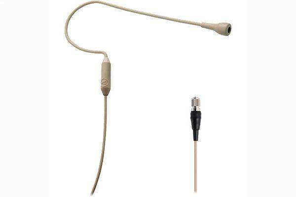 Audio-Technica PRO92CH-TH Omnidirectional condenser headworn microphone with 55" cable terminated with cH-style screw-down 4-pin connector for use with cH-style body-pack transmitter, beige Microphones Audio-Technica
