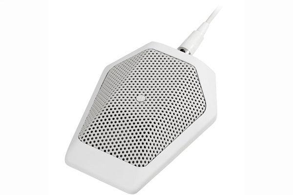 Audio-Technica U851RWB Cardioid condenser boundary microphone with integral power module, phantom power only, white - Creation Networks