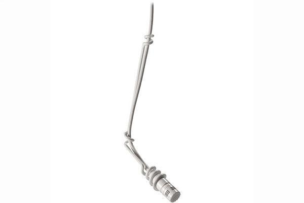 Audio-Technica U853PMW Miniature cardioid condenser hanging microphone, phantom power only, includes wall/ceiling plate power module, white - Creation Networks