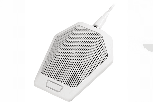 Audio-Technica U891RWB Cardioid condenser boundary microphone with switch, RGB LED and integral power module, phantom power only, white - Creation Networks