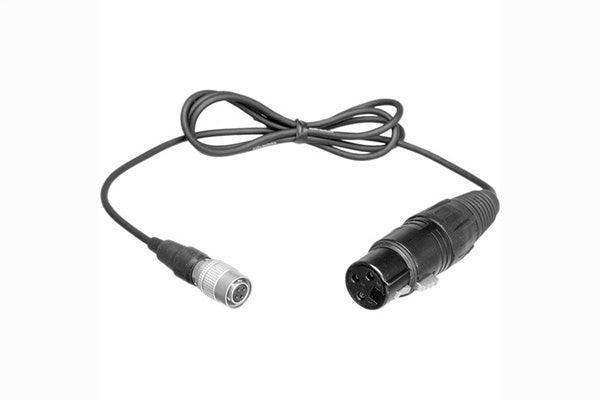 Audio-Technica XLRW Microphone input cable, 29.5" long terminated with locking 4-pin HRS-type connector for Audio-Technica wireless systems using UniPak transmitters Microphone Accessories Audio-Technica