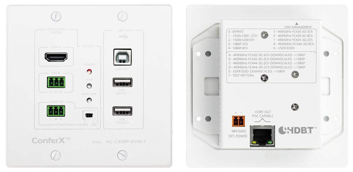 AV Pro Edge AC-CXWP-KVM-KIT HDMI and Bi-Directional USB Wall Plate Transmitter and Receiver via HDBaseT Kit - Creation Networks
