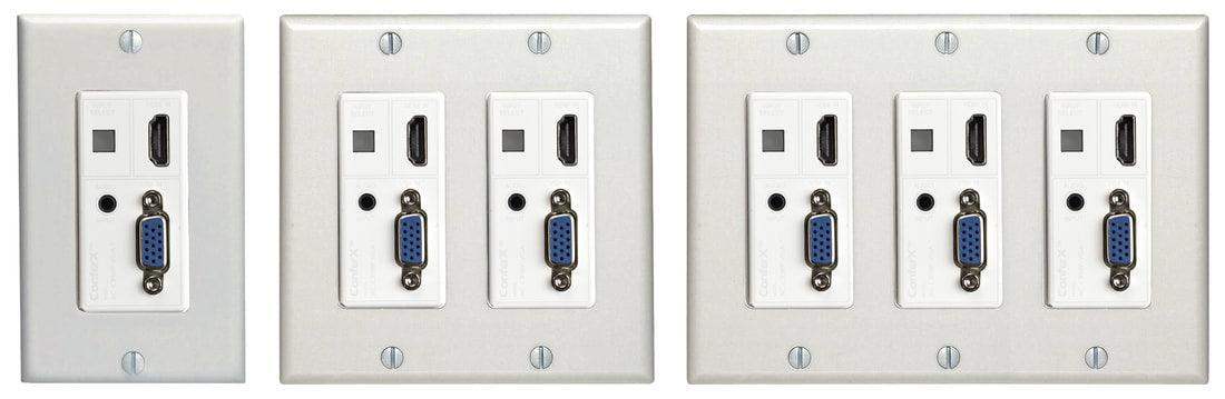 AV Pro Edge AC-CXWP-VGA-T HDMI or VGA Wall Plate Transmitter via HDBaseT - Creation Networks