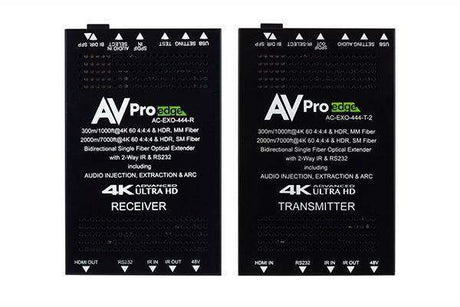 AV Pro Edge AC-EXO-444-KIT 4K HDMI Extender via Optical Fiber; up to 2 Kilometers using Single Mode Fiber, up to 300 meters using Multimode fiber. - Creation Networks