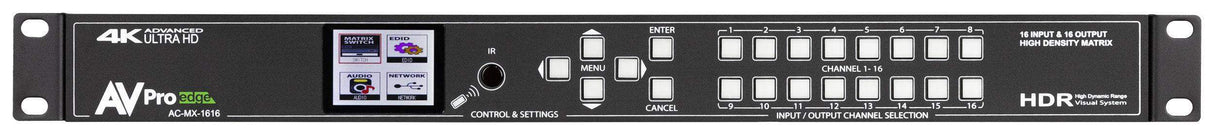 AV Pro Edge AC-MX-1616 18Gbps True 4K60 4:4:4 16x16 Matrix (Ultra Low Profile) - Creation Networks