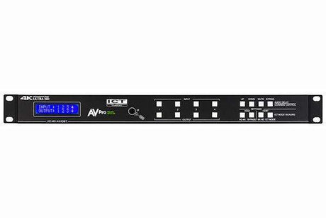 AV Pro Edge AC-MX-44HDBT 18Gbps True 4K60 4:4:4, 4x4 Matrix with four HDMI inputs as well as four mirrored HDBaseT outputs blocks. - Creation Networks