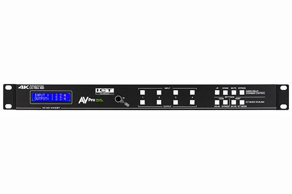 AV Pro Edge AC-MX-44HDBT 18Gbps True 4K60 4:4:4, 4x4 Matrix with four HDMI inputs as well as four mirrored HDBaseT outputs blocks. - Creation Networks