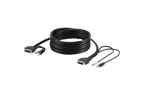 Belkin KVM Cable -TAA DVI/USB/AUD SKVM CBL, DVI-D M/M; USB A/B, 10'-F1D9012B10T - Creation Networks